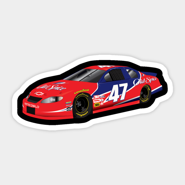 Cal Naughton Jr Old Spice car 47 Sticker by ArielAutoArt